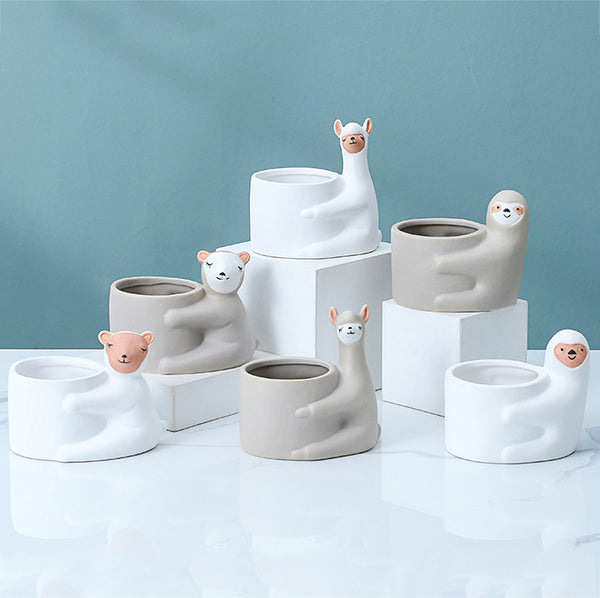 Animal Face Pots — ceramic vase, view 1