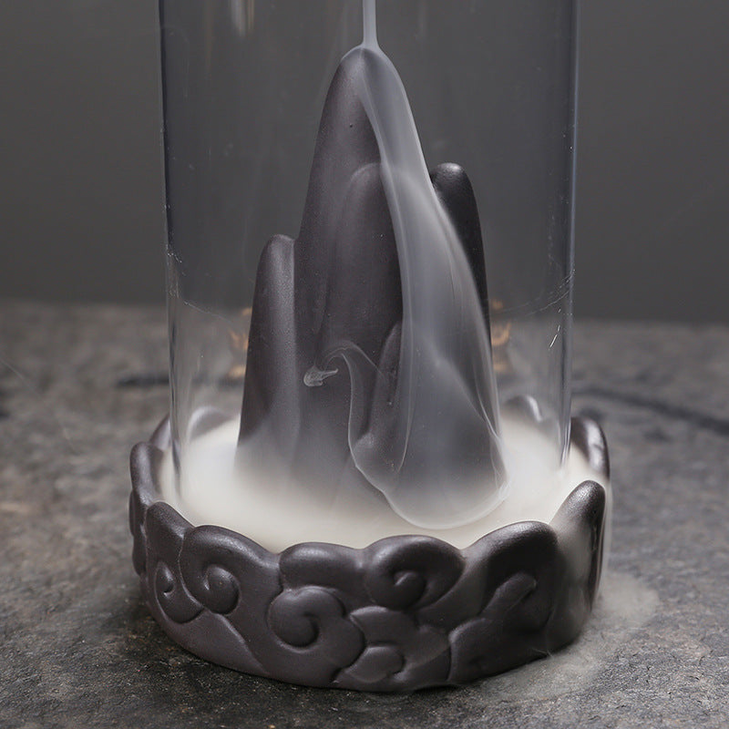Cloud Windshield Backflow Burner — glazed ceramic incense decor, view 3