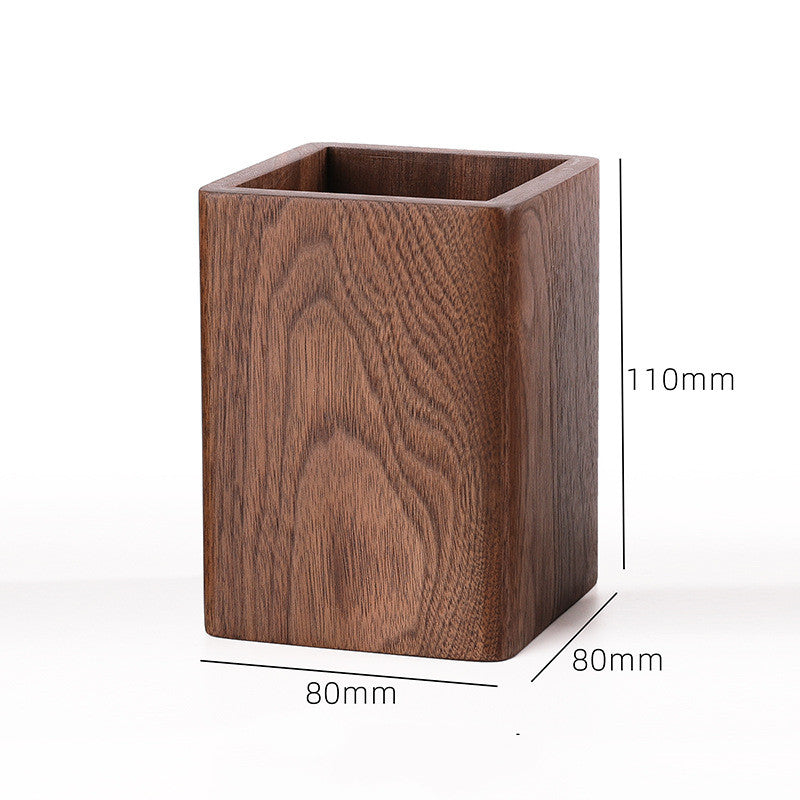 Bamboo Pen Holder — solid wood desk decor, view 2