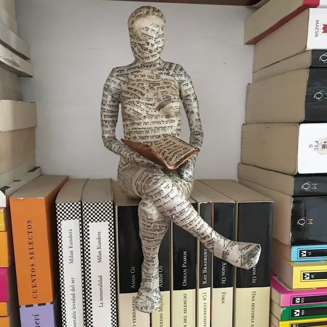 Reading Woman Sculpture — cast resin sculpture decor, view 15