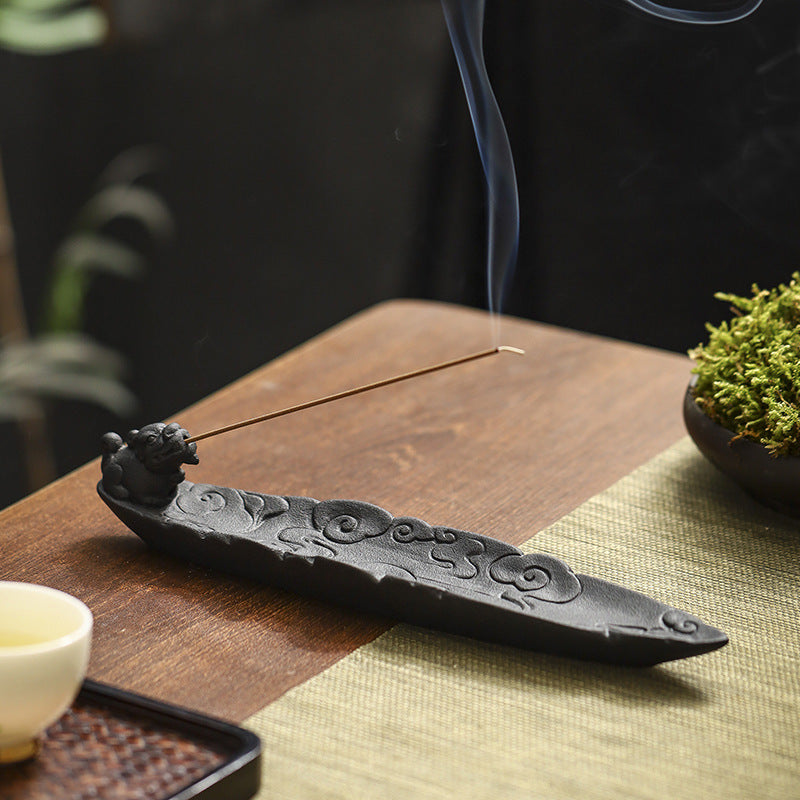 Ceramic Leaf Incense Holder — incense decor, view 1