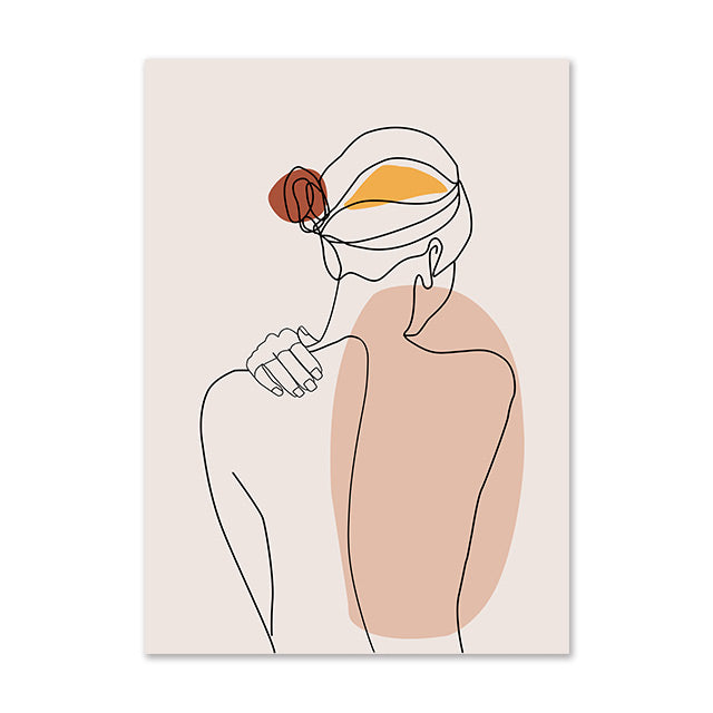 Line Art Figure Print Set — printed canvas wall decor, view 2