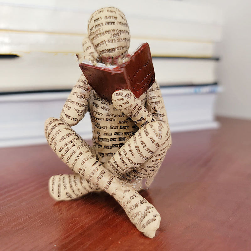 Reading Woman Sculpture — cast resin sculpture decor, view 5