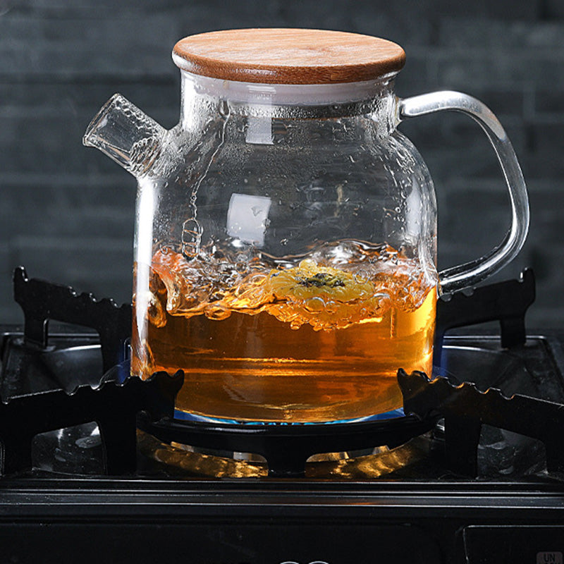 Glass Teapot with Bamboo Lid — kitchen decor, view 8