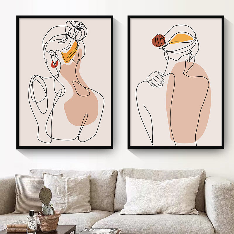 Line Art Figure Print Set — printed canvas wall decor, view 7