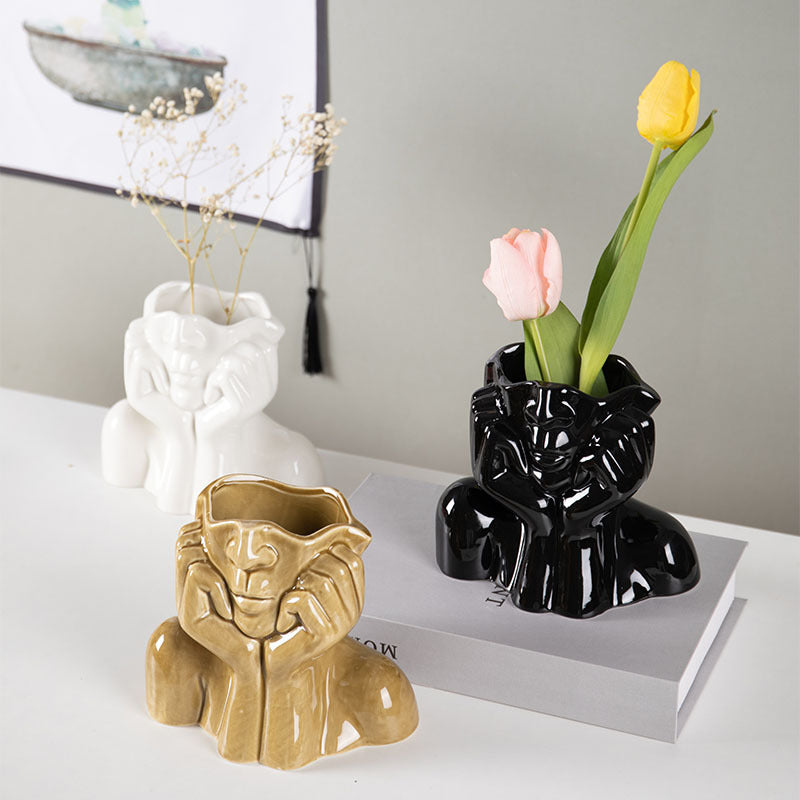 Sculptural Ceramic Vase — glazed ceramic vases decor, view 1