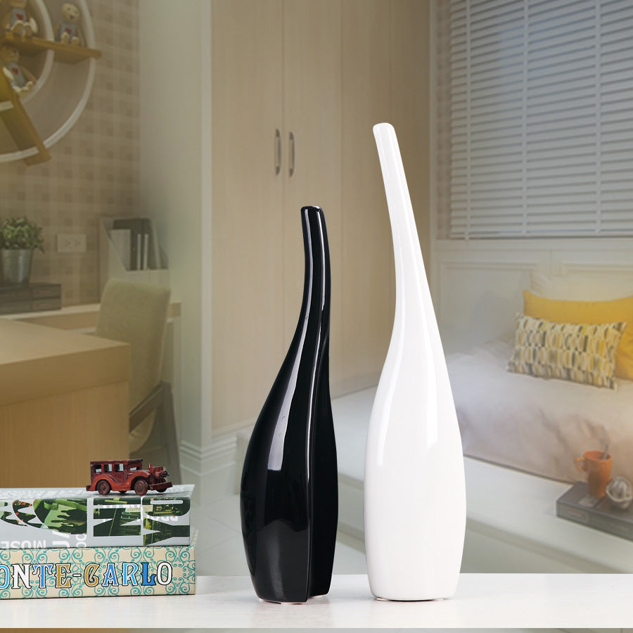 Gold-Rimmed Ceramic Accent Vase — glazed ceramic vases decor, view 3