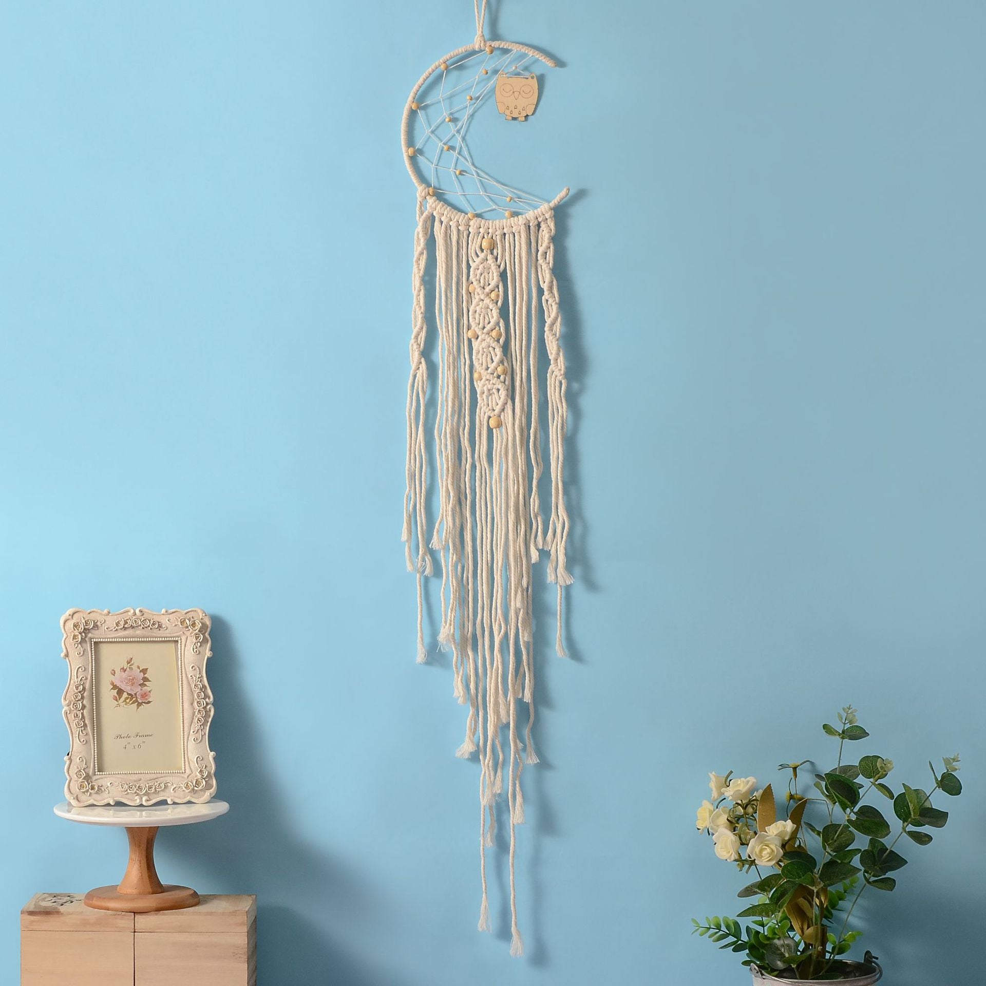 Macrame Moon Wall Hanging — wall decor, view 2