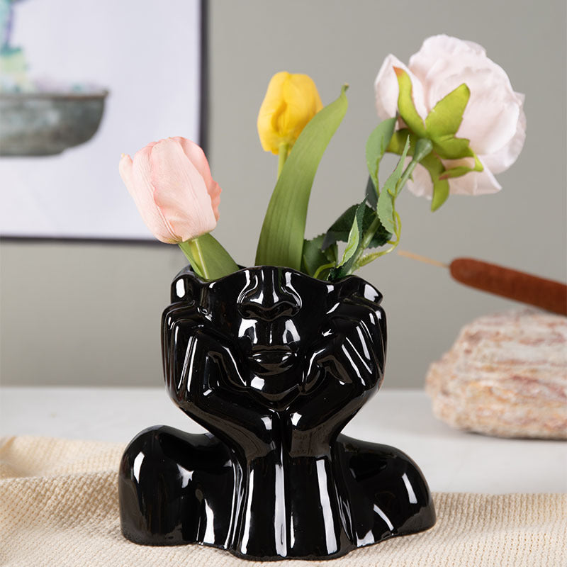 Sculptural Ceramic Vase — glazed ceramic vases decor, view 6