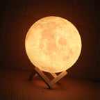 Moon Lamp on Oak Stand — soft-touch polyethylene lighting decor, view 8
