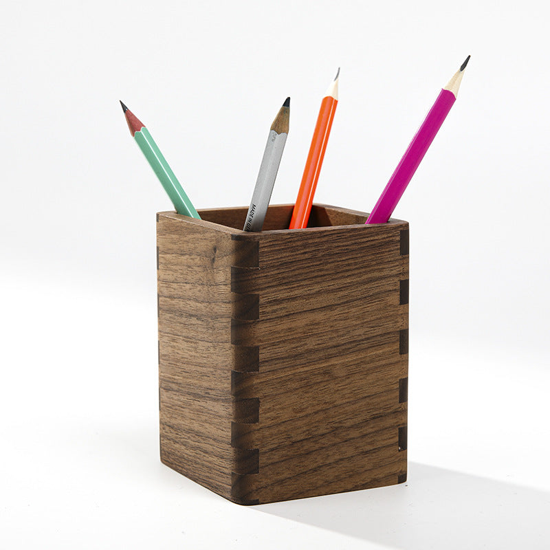 Bamboo Pen Holder — solid wood desk decor, view 3