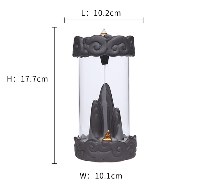 Cloud Windshield Backflow Burner — glazed ceramic incense decor, view 2