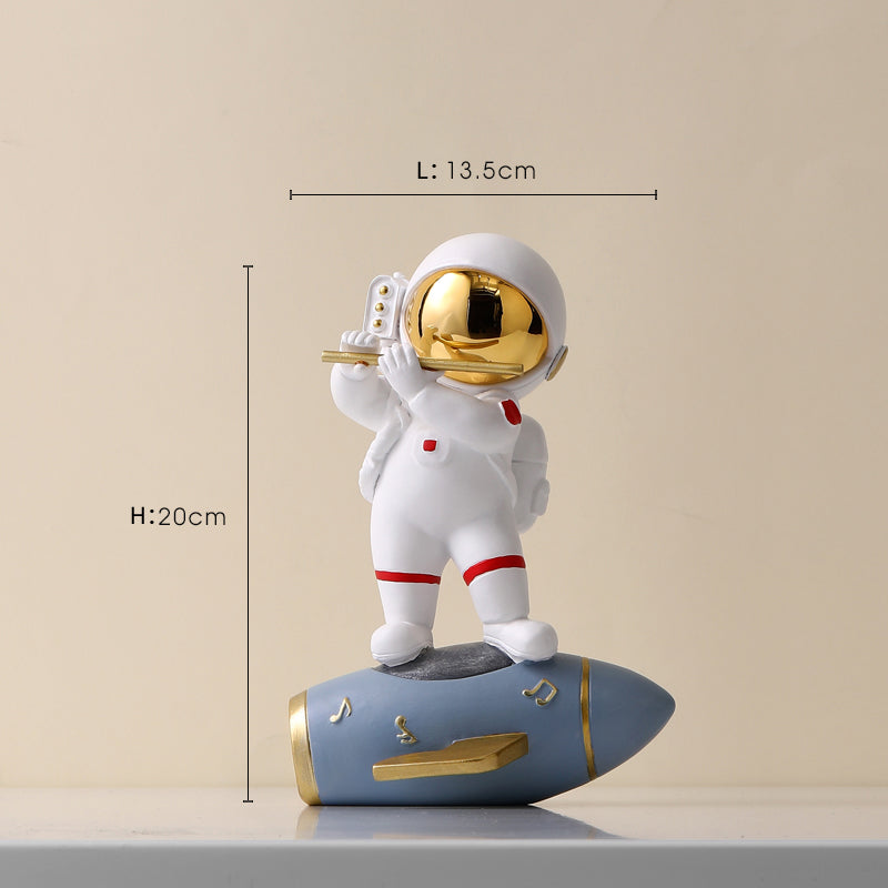 Astronaut Resin Figurine — cast resin sculpture decor, view 5