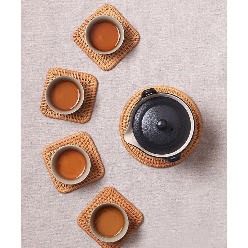 Rattan Trivet Set — kitchen decor, view 3