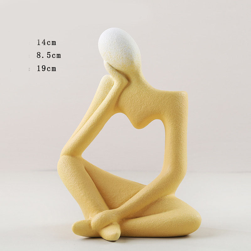 Thinker Figure Bud Vases — cast resin desk decor, view 6